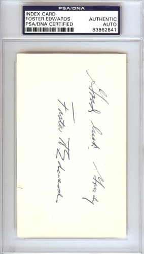 Foster H. Edwards Autographed Signed 3X5 Index Card New York Yankees "To Grady" PSA/DNA 