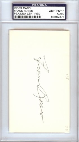 Francis "Frank" Rosso Autographed Signed 3X5 Index Card New York Giants PSA/DNA 
