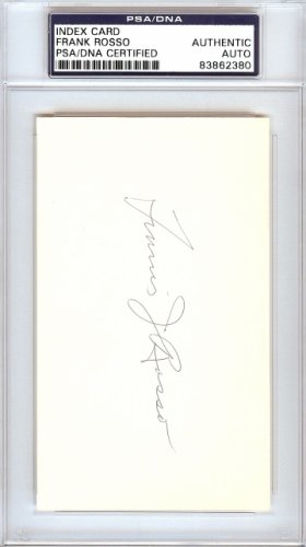 Francis "Frank" Rosso Autographed Signed 3X5 Index Card New York Giants PSA/DNA 