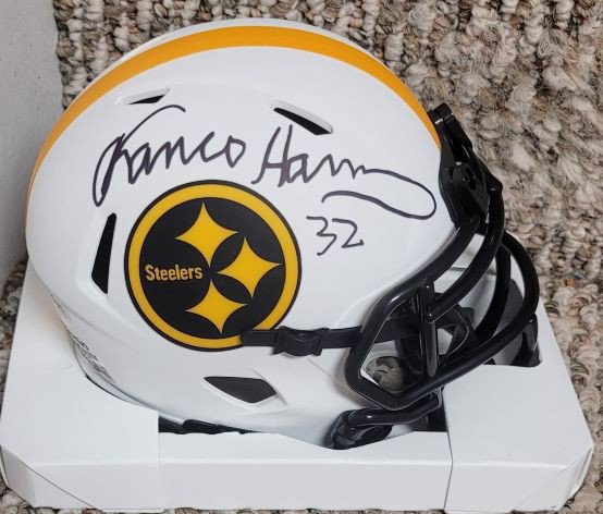 Franco Harris Autographed Signed Pittsburgh Steelers Lunar Eclipse Mini Helmet With COA - Autographs 