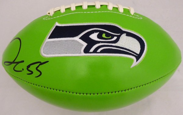 Frank Clark Autographed Signed Green Seattle Seahawks Logo Football Mcs Holo #137955 