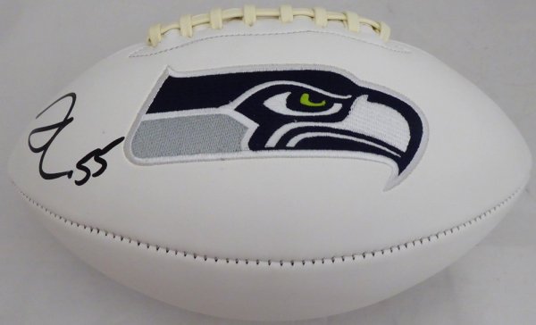Frank Clark Autographed Signed White Seattle Seahawks Logo Football Mcs Holo #137956 