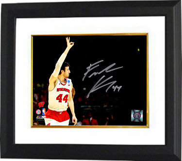 Frank Kaminsky Autographed Signed Wisconsin Badgers 8x10 Photo Custom Framing #44 (Three Fingers Raised in the Air) 