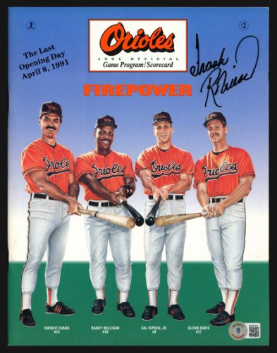Frank Robinson Autographed Signed Game Program Baltimore Orioles Slight Smudging Beckett Beckett 