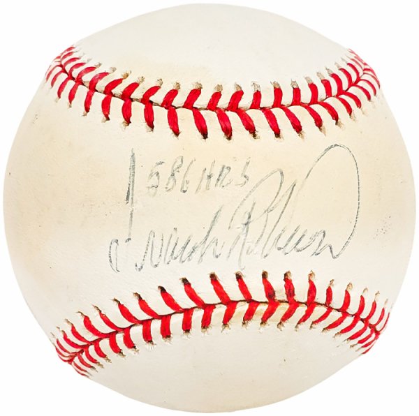 Frank Robinson Signed Cincinnati Reds Baseball Card in 14x18