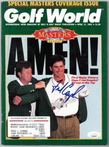 Fred Couples Autographed Signed Golf World Full Magazine 4/17/1992- JSA #EE63343 (Masters @ Augusta) 