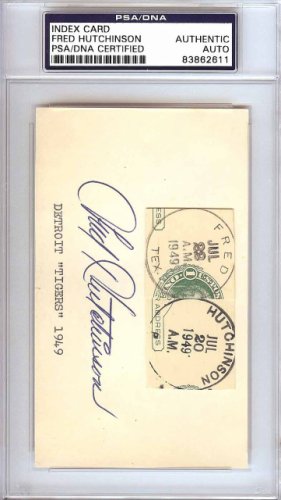 Fred Hutchinson Autographed Signed 3X5 Index Card Detroit Tigers PSA/DNA 