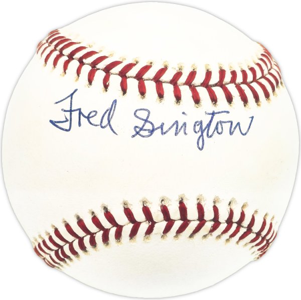 Fred Sington Autographed Signed Official Nl Baseball Brooklyn Dodgers Beckett Beckett Qr #Bm25917 