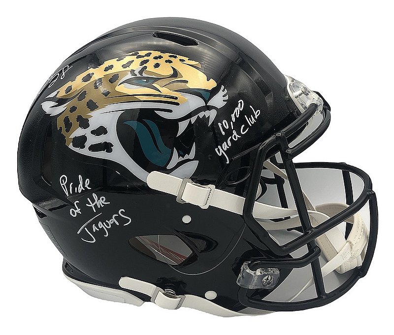 Fred Taylor Autographed Signed Jacksonville Jaguars Riddell Speed Full Size Authentic Helmet with "10,000 Yard Club" & "Pride of the Jaguars" Inscriptions - JSA Authentic 