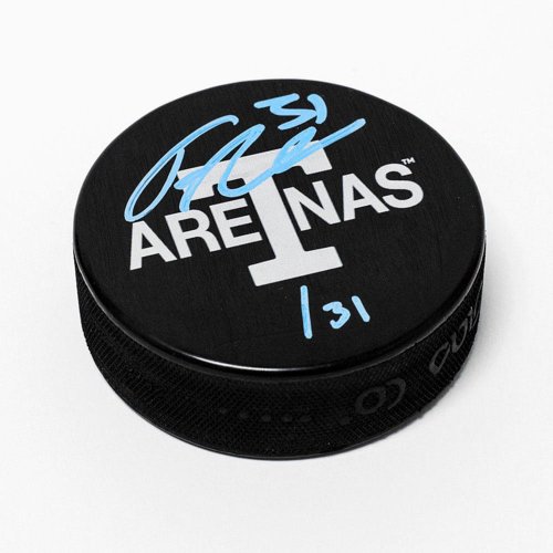 Frederik Andersen Autographed Signed Toronto Arenas Next Century Game Puck #/31