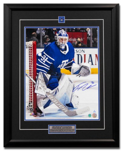 Frederik Andersen Autographed Signed Toronto Next Century Game 26x32 Frame #/31