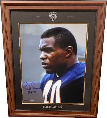 Gale Sayers Autographed Signed Chicago Bears 16x20 Photo HOF 77 Custom Laser Logo Framing 