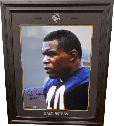 Gale Sayers Autographed Signed Chicago Bears 16x20 Photo HOF 77 Custom Laser Logo Framing 