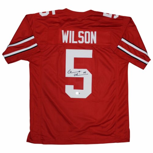 Garrett Wilson Autographed Signed Ohio State Buckeyes Custom Red #5 Jersey - Beckett 