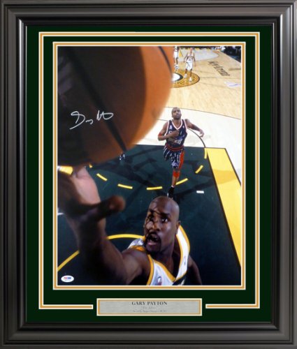 Gary Payton Autographed Signed Framed 16X20 Photo Seattle Supersonics PSA/DNA 