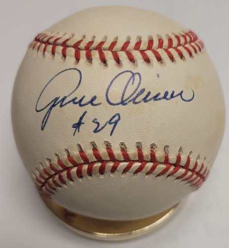 Gene Oliver Signed Louisville Slugger Mini Baseball Bat Chicago Cubs JSA