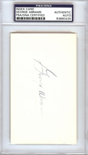 George Abrams Autographed Signed 3X5 Index Card Cincinnati Reds PSA/DNA 