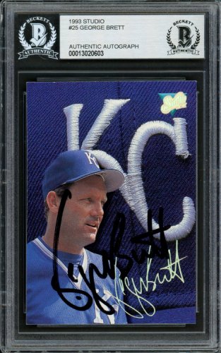 Press Pass Collectibles Royals George Brett HOF 99 Authentic Signed Blue Nike CC Jersey BAS #BK02127