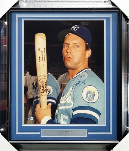 Press Pass Collectibles Royals George Brett HOF 99 Authentic Signed Blue Nike CC Jersey BAS #BK02127