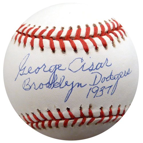 George Cisar Autographed Signed Official Nl Baseball Brooklyn Dodgers "Brooklyn Dodgers 1937" Beckett Beckett 