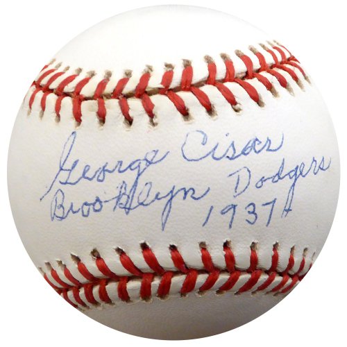 George Cisar Autographed Signed Official Nl Baseball Brooklyn Dodgers "Brooklyn Dodgers 1937" Beckett Beckett 