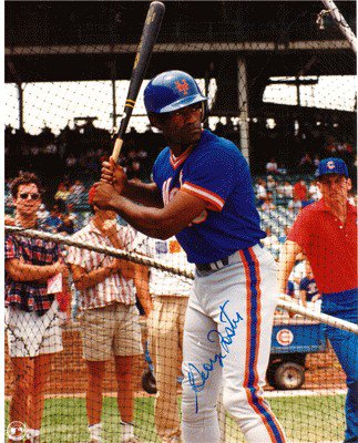 George Foster autographed 8x10 Photo (New York Mets) #5 Matted & Framed