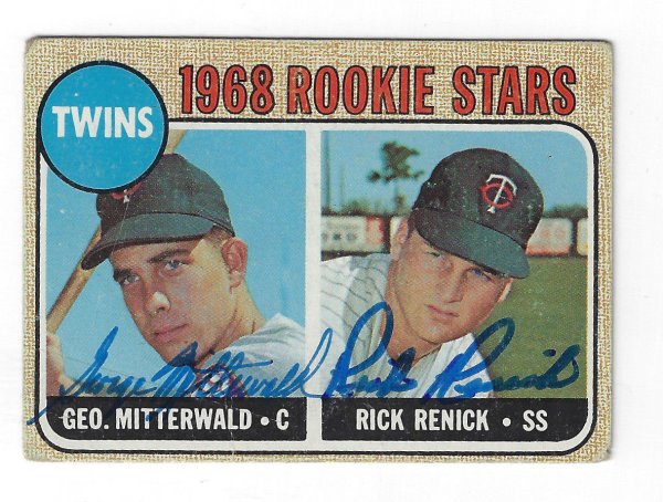 George Mitterwald Autographed Signed & Rick Renick 1968 Topps Card - Autographs