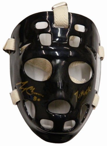Gerry Cheevers Autographed Signed Black Hockey Goalie Mask w/The Mask 