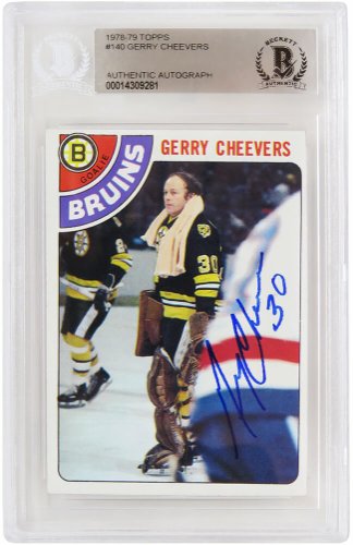 Autographed GERRY CHEEVERS 8X10 Boston Bruins Photo - Main Line