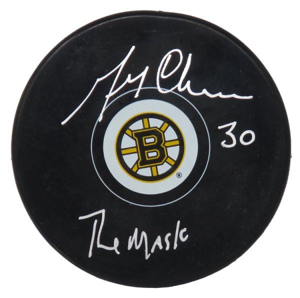 Gerry Cheevers Autographed Signed Boston Bruins Hockey Puck w/The Mask 
