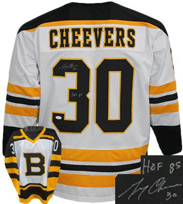 Gerry Cheevers Signed/Autographed Boston Bruins 8x10 Glossy Photo. Includes  Starleague Certificate of Authenticity and Proof NHL Hockey Autograph