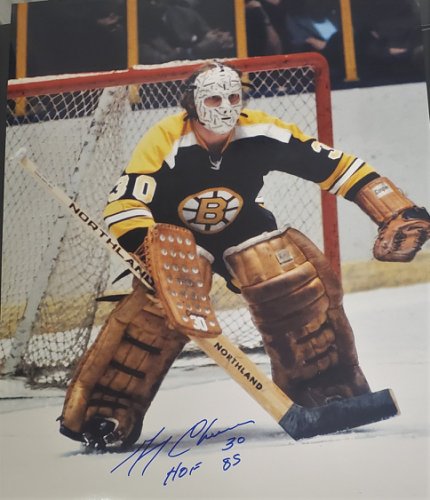Gerry Cheevers Autographed Signed "HOF 85" 11X14 Boston Bruins Photo - Autographs 