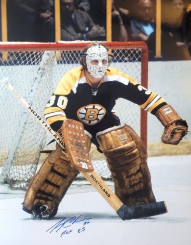 Gerry Cheevers Autographed Signed "HOF 85" 16X20 Boston Bruins Photo - Autographs 