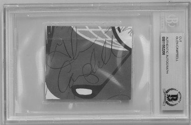 Glen Campbell Autographed Signed 2"x2" Cut Signature- Beckett/BAS Encapsulation #00011552200 (Country Music Legend) 