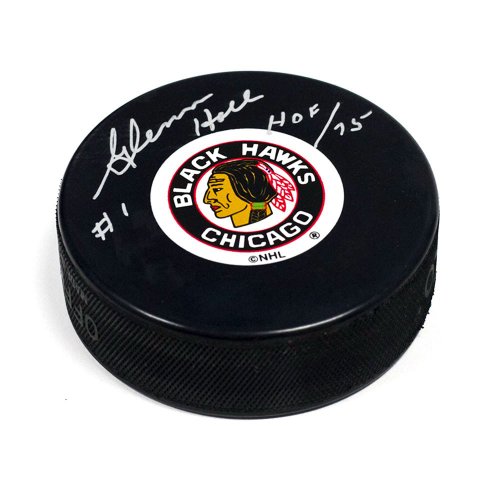Glenn Hall Autographed Signed Chicago Blackhawks Hockey Puck with HOF Note
