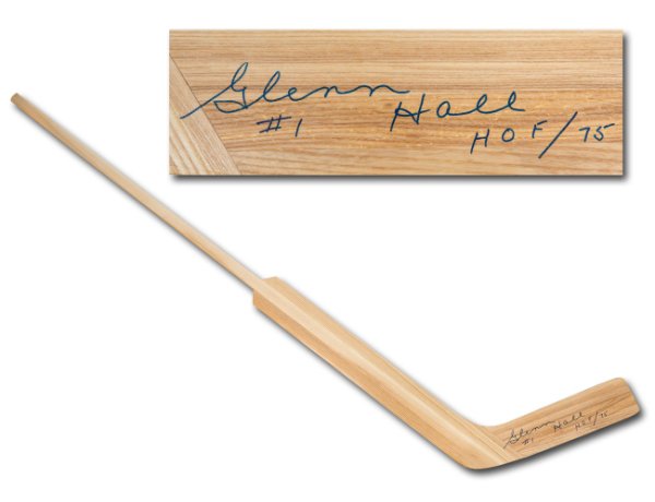 Glenn Hall Autographed Signed Retro Wooden Goalie Stick - Chicago Blackhawks
