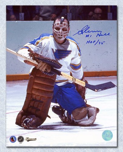 Glenn Hall St Louis Blues Autographed Signed Goalie Mask 8x10 Photo