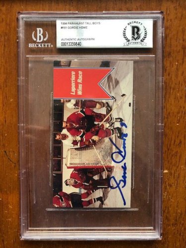 Gordie Howe Autographed Signed 1994-95 Parkhurst Tall Boys #161 Beckett Beckett Slabbed - Autographs 