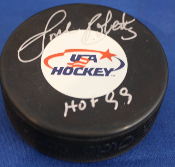 Gordie Roberts Autographed Signed Usa Hockey Puck - Autographs