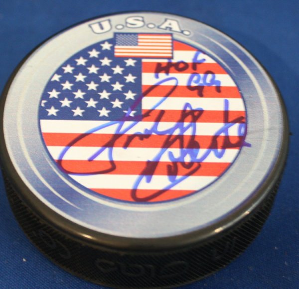 Gordie Roberts Autographed Signed Usa Hockey Puck - Autographs