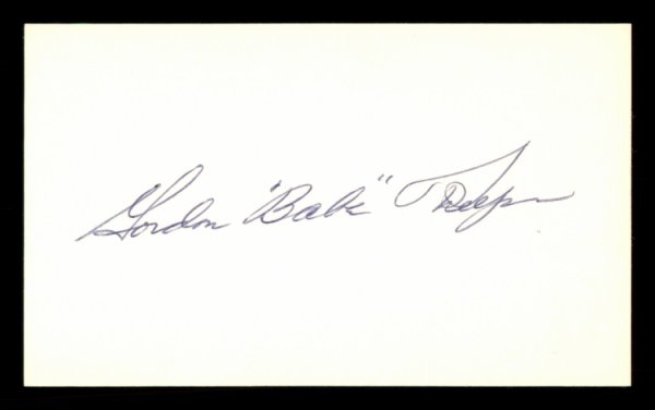 Gordon "Babe" Phelps Autographed Signed 3X5 Index Card Brooklyn Dodgers #174227 