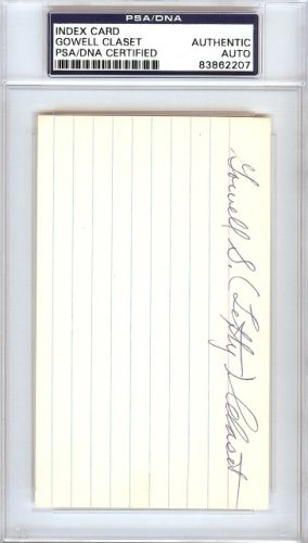 Gowell "Lefty" Claset Autographed Signed 3X5 Index Card Philadelphia A's PSA/DNA 
