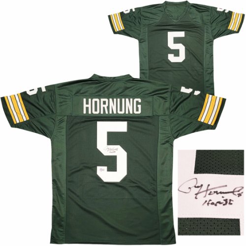 Green Bay Packers Paul Hornung Autographed Signed Green Jersey "HOF 86" Beckett Beckett Qr #211728 