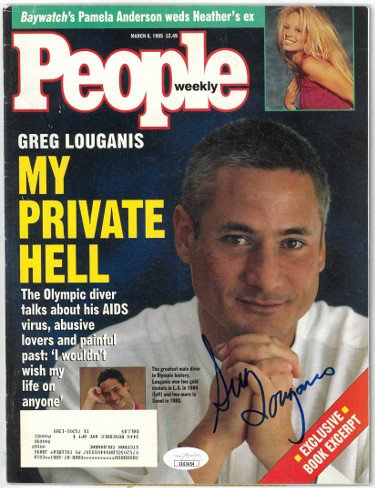 Greg Louganis Autographed Signed People Weekly Full Magazine 3/6/1995- JSA #EE63454 (Olympic Gold Medalist) 