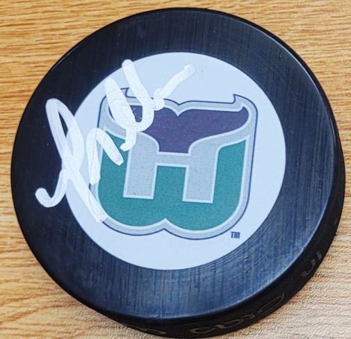 Greg Millen Autographed Signed Hartford Whalers Hockey Puck - Autographs