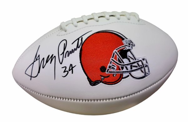 Greg Pruitt Cleveland Browns Autographed Signed White Panel Football - Beckett Authentic 