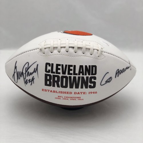 Greg Pruitt Cleveland Browns 'Go Browns' Autographed Signed White Panel Football - JSA Authentic 