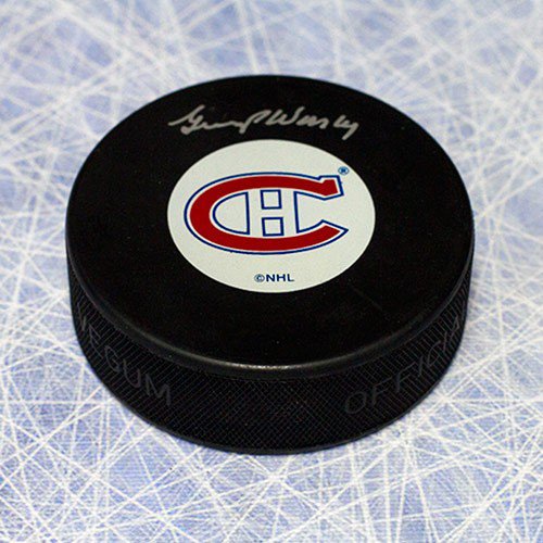 Gump Worsley Montreal Canadiens Autographed Signed Hockey Puck