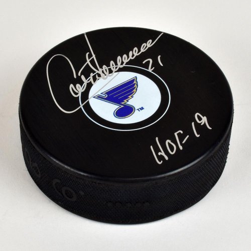 Guy Carbonneau Autographed Signed St Louis Blues Hockey Puck with HOF Note
