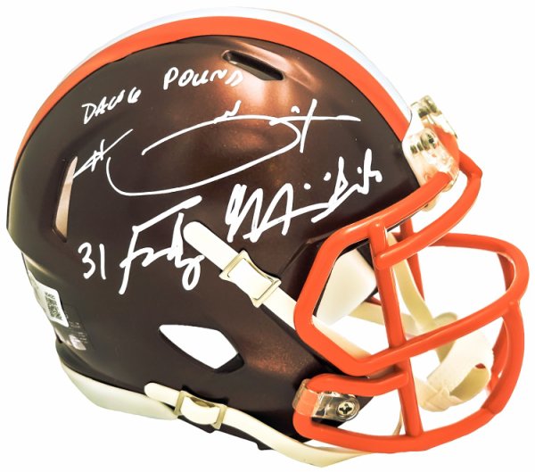 Hanford Dixon & Frank Minnifield Autographed Signed Cleveland Browns Flash Brown Speed Mini Helmet "Dawg Pound" Beckett Beckett Witness #216720 